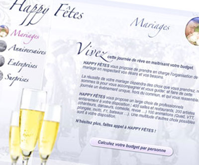 Site internet Happy Fetes