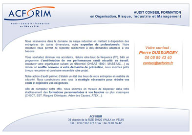 Mini site ACFORIM