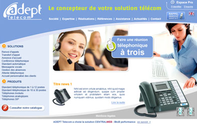 Site internet Adept Telecom