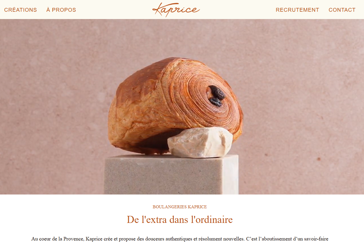 Kaprice Boulangerie - Site vitrine