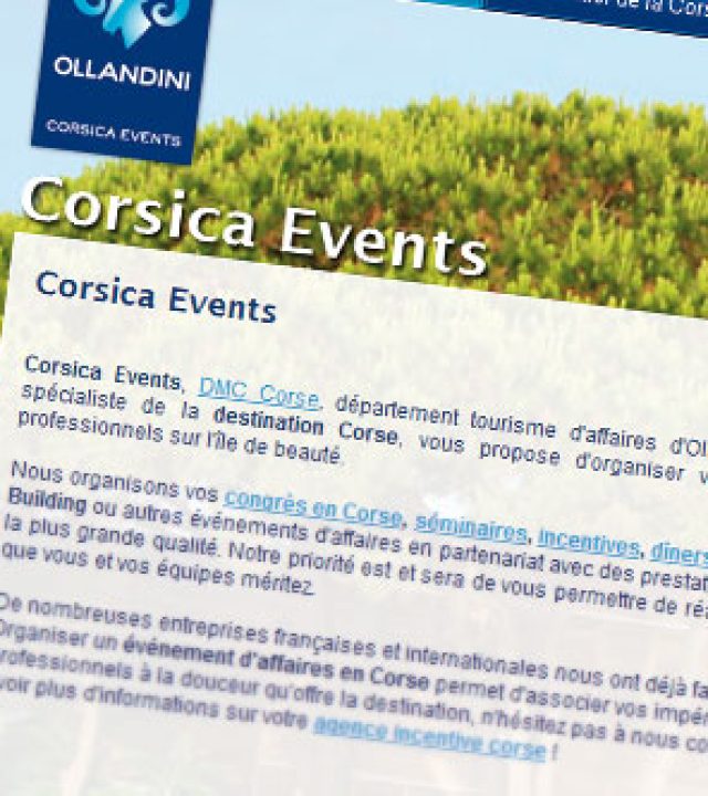 Site Internet Corsica Events