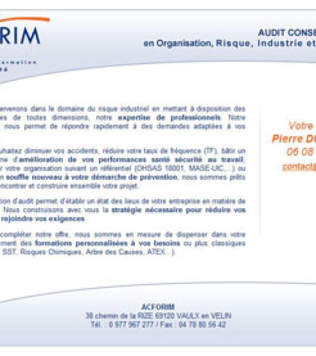Mini site ACFORIM