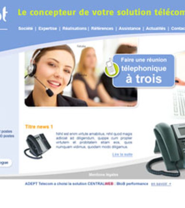 Site internet Adept Telecom